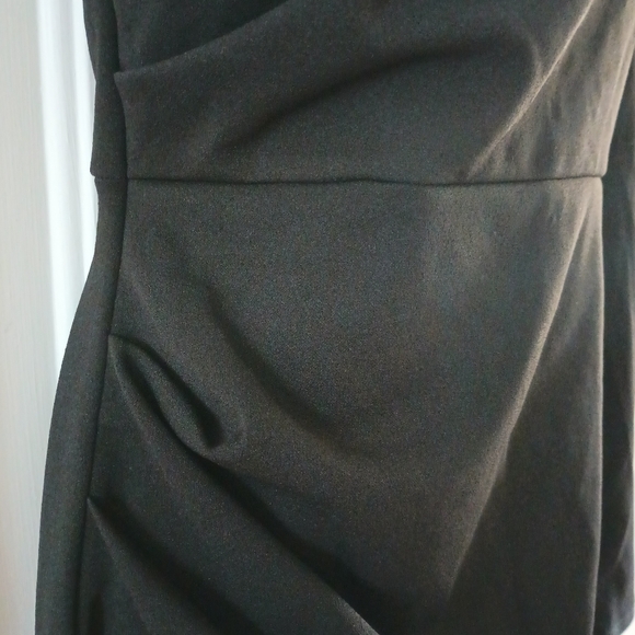 Steel Mill & Co Black One Shoulder Long Sleeve Wrapped Dress. Size L - Picture 3 of 13
